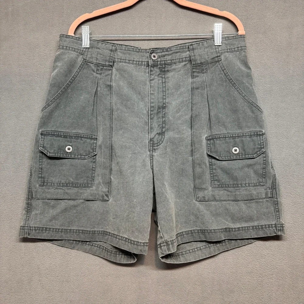 Vintage Cabelas Cargo Shorts Outdoor Hiking Utility Pockets Size 36 Gray 900166